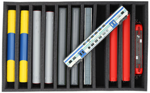EU065A002 Feldherr foam insert for model railway - H0 scale - 11 compartments - for upright storage
