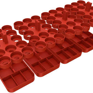 Feldherr paint racks + token trays for 4L Really Useful Boxes - 56 Citadel Paint Pots (12 ml) + game material