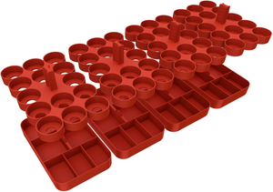 Feldherr paint racks + token trays for 4L Really Useful Boxes - 56 Citadel Paint Pots (12 ml) + game material