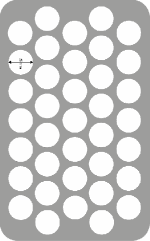 HS070P1BO 70 mm Half-Size vaschetta in schiuma da 70 mm Half-Size con 37 scomparti